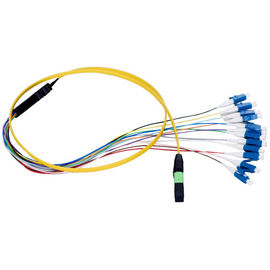 China Flat Round UPC MPO Fiber Optic Patch Cord SC LC with 12 Core Ribbon Cable supplier