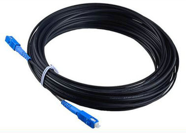 China Black Jacket 1 Core FTTH Fiber Optic Cable Optical Fiber Patch Cord  For CATV supplier