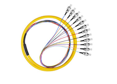 China FCUPC 12 core Singlemode Fiber Optic Pigtail Staggered Or Same Length supplier
