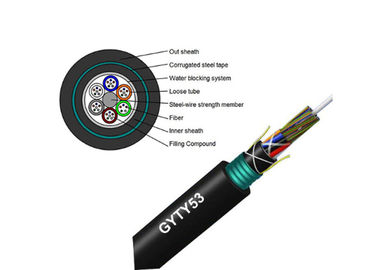 China PSP Armored Outdoor Fiber Optic Cable Double Sheath Direct Buried 4-144 GYTY53 supplier
