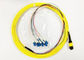 Flat Round MPO MTP Fiber Optic Patch Cord , 12 Core Ribbon Fiber Cable OFNR Jacket supplier