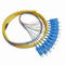 Flat Round MPO MTP Fiber Optic Patch Cord , 12 Core Ribbon Fiber Cable OFNR Jacket supplier