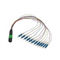 Flat Round UPC MPO Fiber Optic Patch Cord SC LC with 12 Core Ribbon Cable supplier