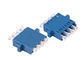LC OM3 Quad Fiber Optic Adapter With Flange , Blue / Beige / Aqua supplier