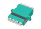 LC OM3 Quad Fiber Optic Adapter With Flange , Blue / Beige / Aqua supplier